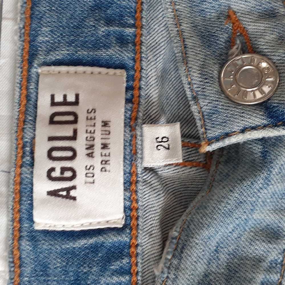 AGOLDE  distressed blue jeans size 26 - Picture 8 of 16